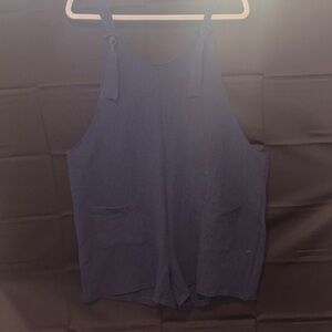 Navy Blue Sleeveless Top with Pockets. Cute and Trendy